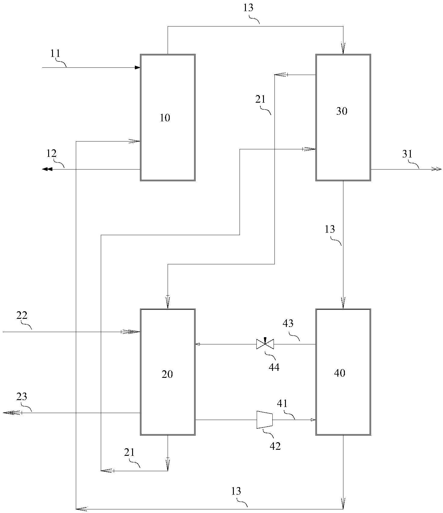Gas cycling evaporation method and device