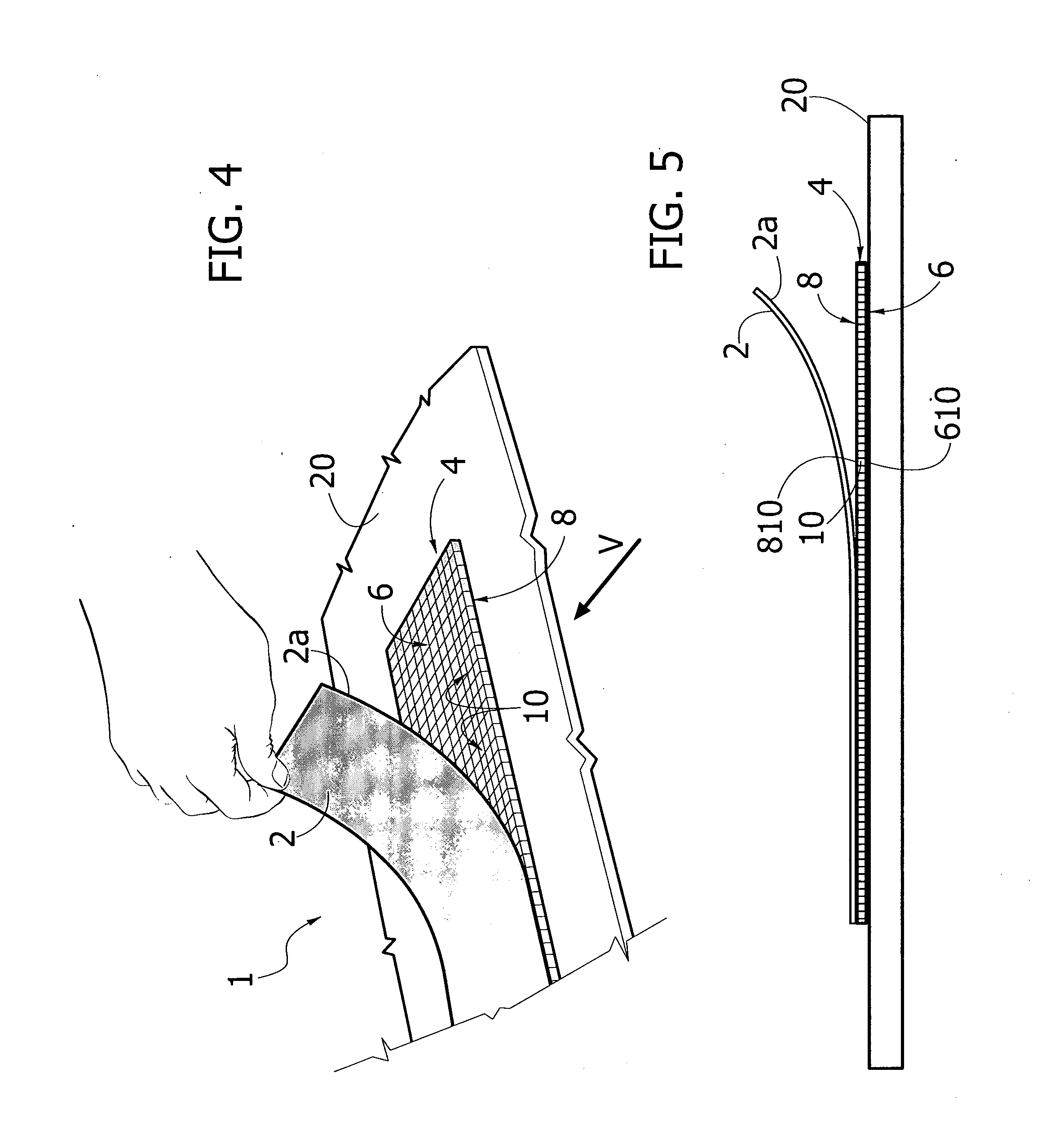 Adhesive element for adhesion tests and corresponding testing process