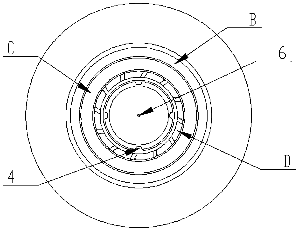 Rotational flow atomization device achieving fractional combustion