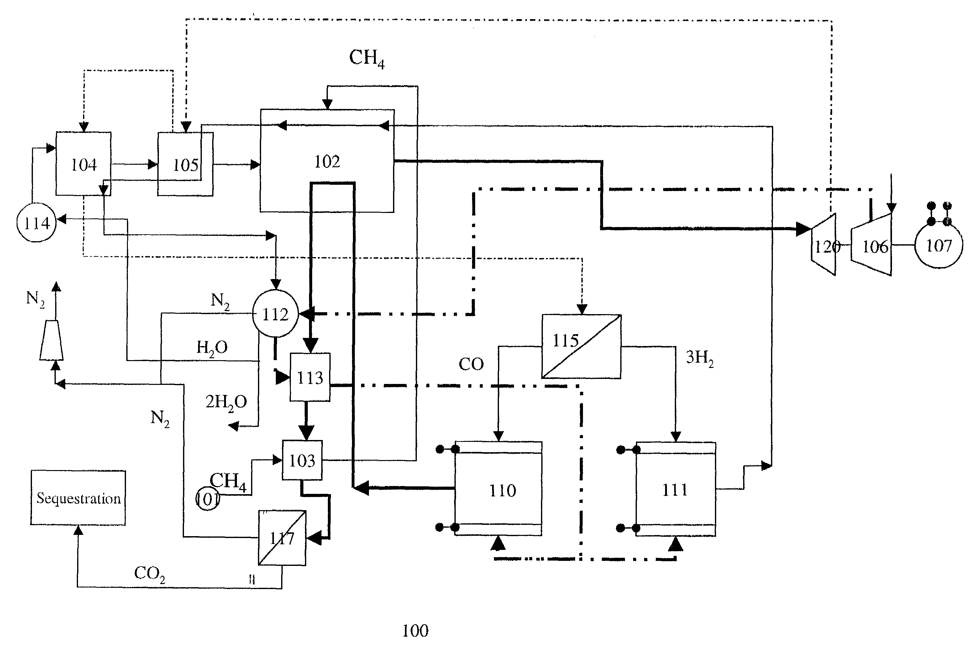 Fossil fuel combined cycle power system