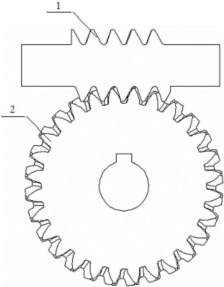 An asymmetrical involute worm gear pair