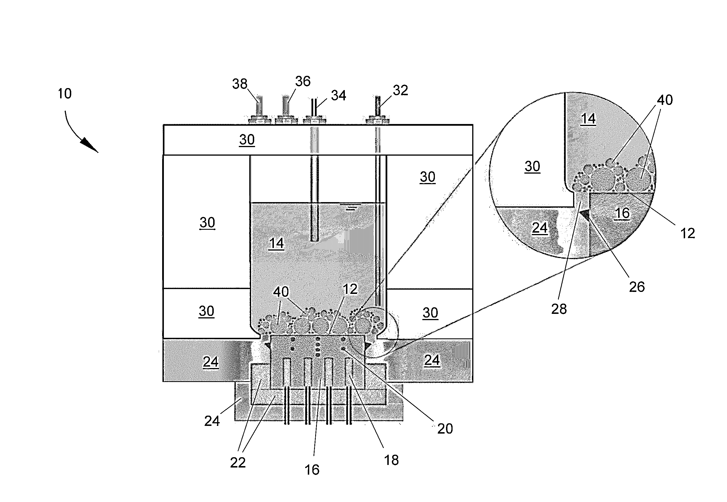Apparatus and method for increasing boiling heat transfer therein