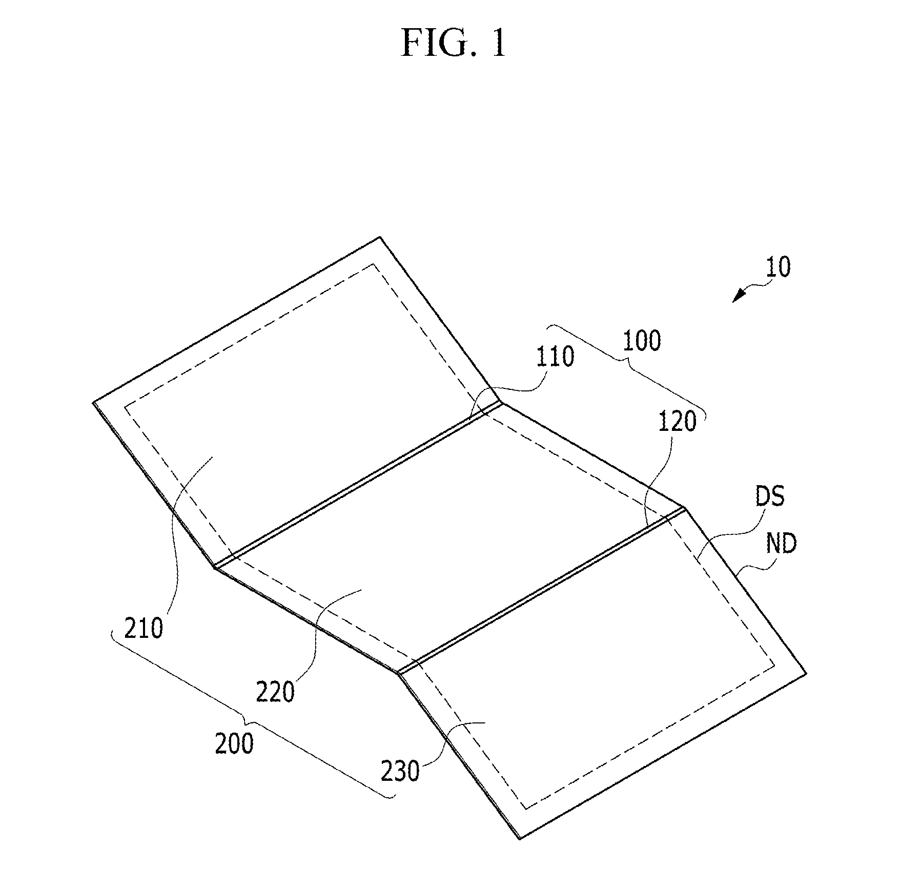 Flexible display device including folding section