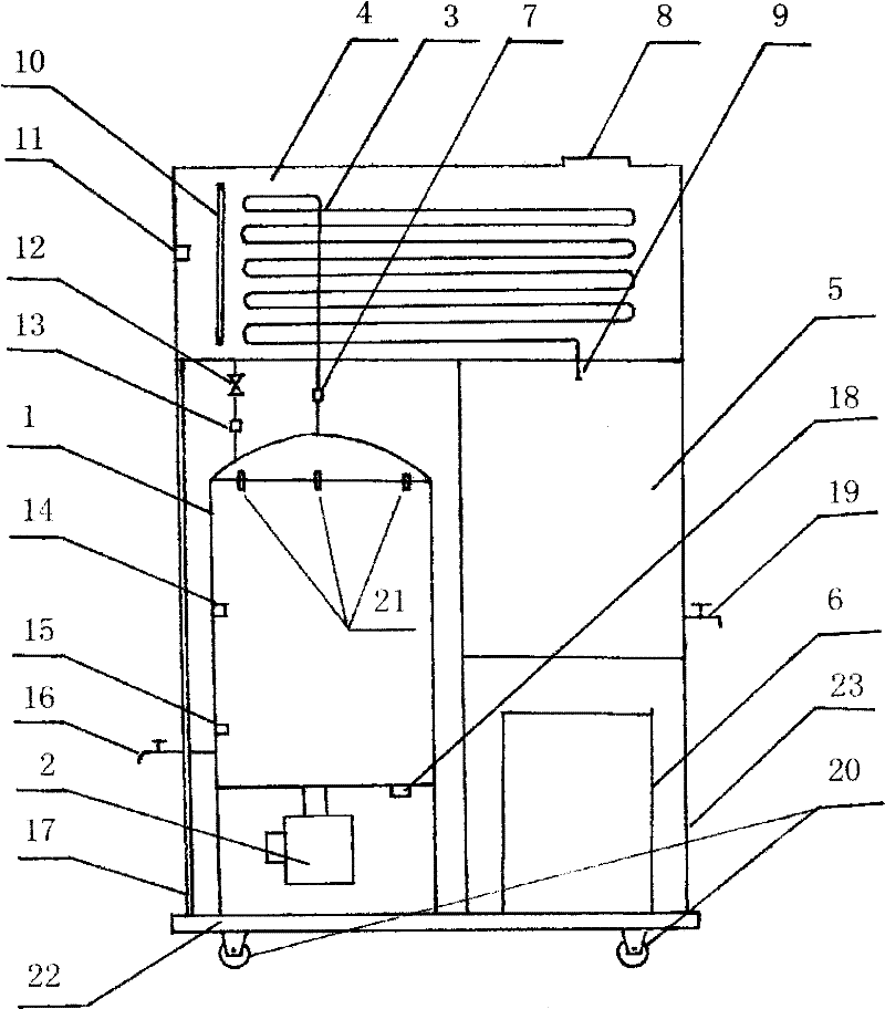 Microwave sewage, brackish water, seawater purification and desalination device controlled by single chip microcomputer