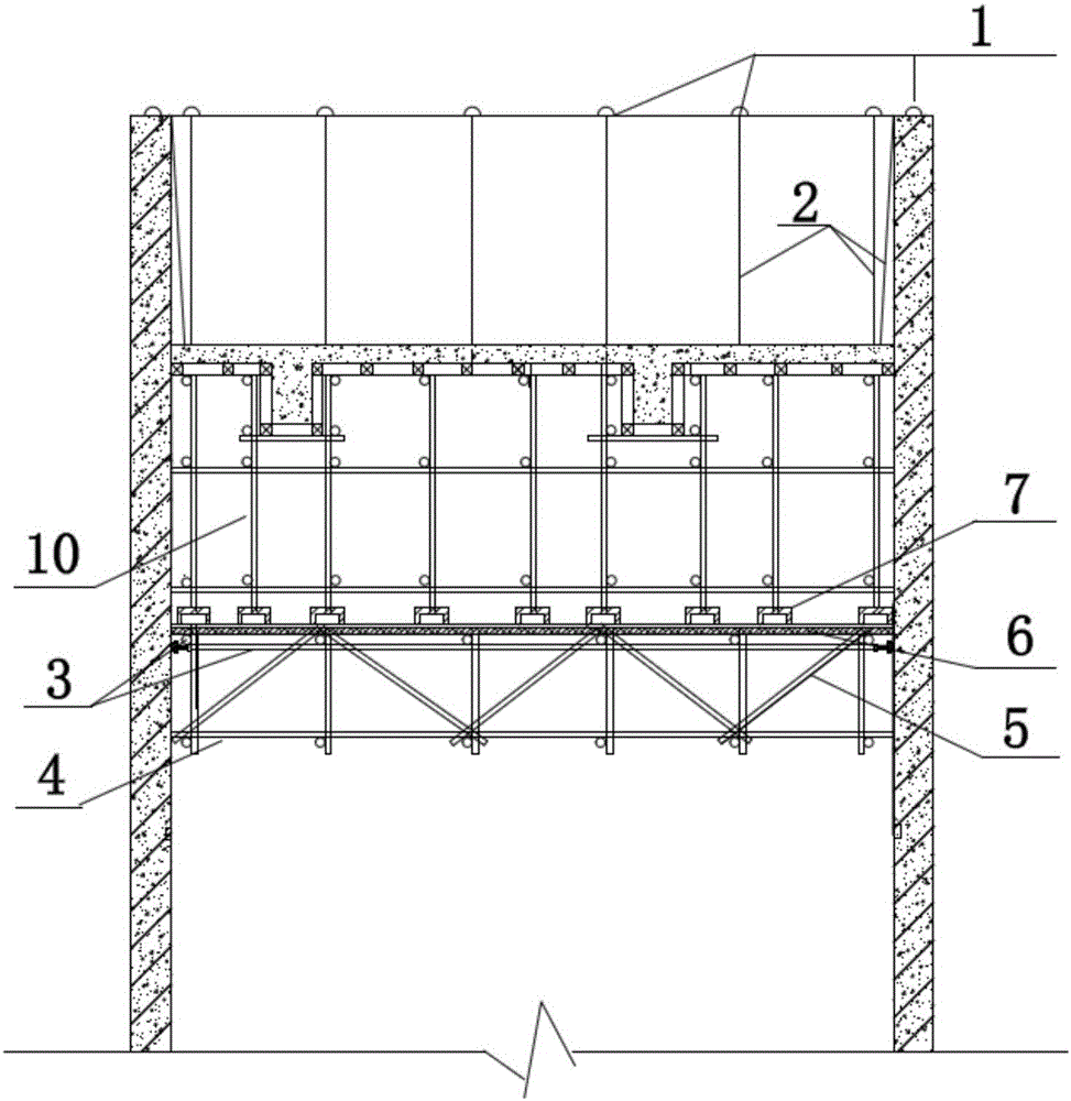 Tube structure roof panel construction method and hanger formwork system