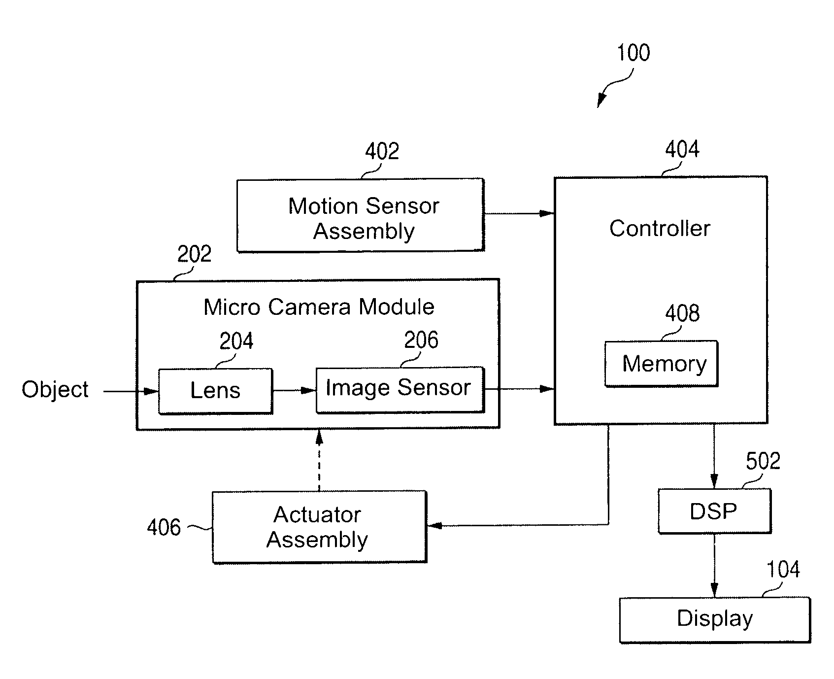 Image stabilizer for a microcamera module of a handheld device, and method for stabilizing a microcamera module of a handheld device