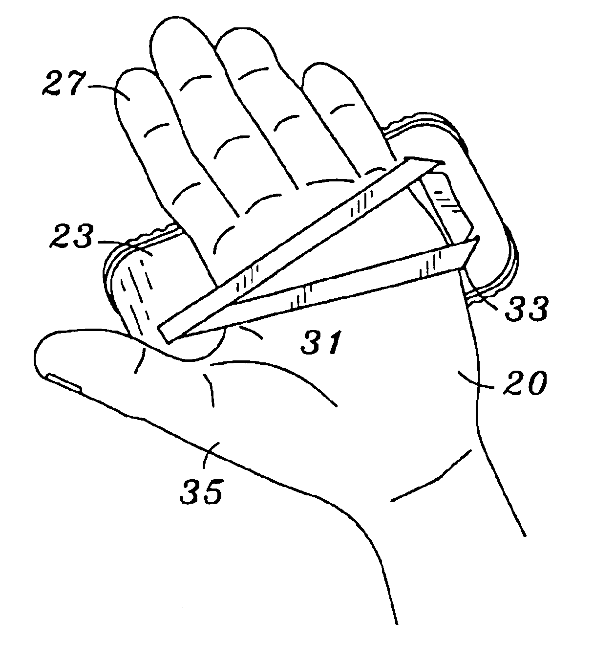Hand mounted testing meter