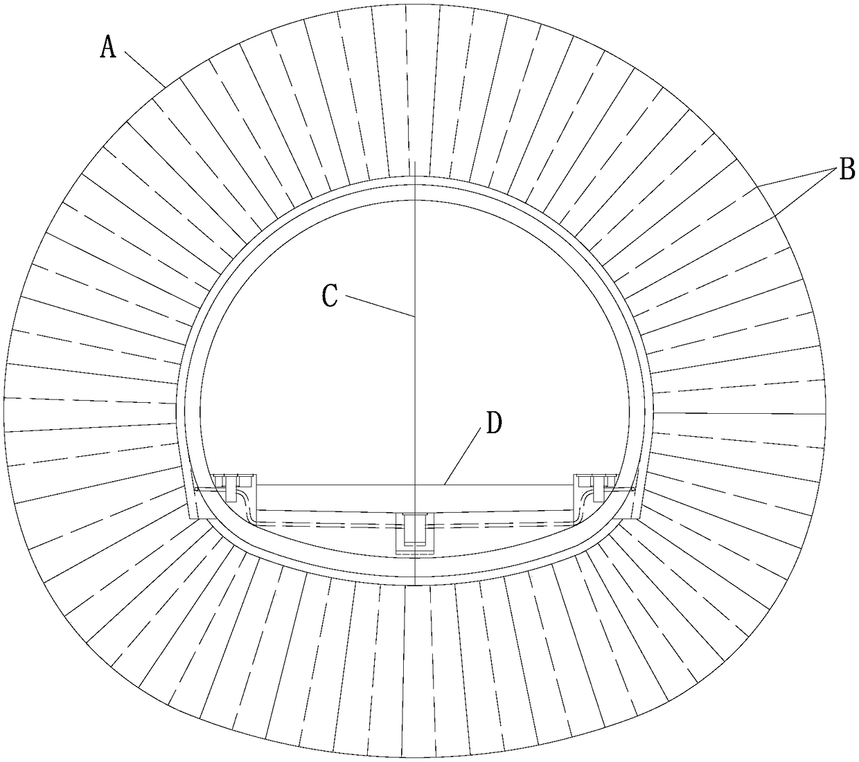 Radial grouting construction method of one-hole dual-pipe tunnel