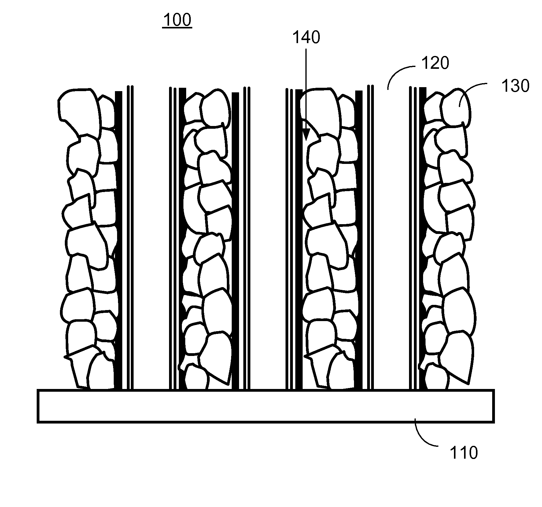 Electrode useable in electrochemical cell and method of making same