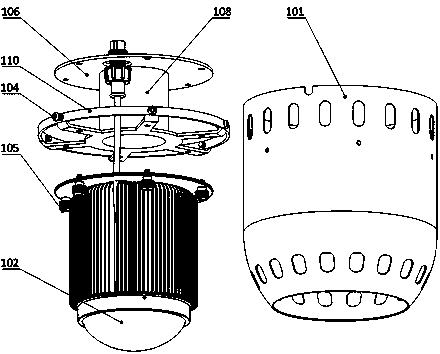 LED lighting lamp with mounting interface support combined component