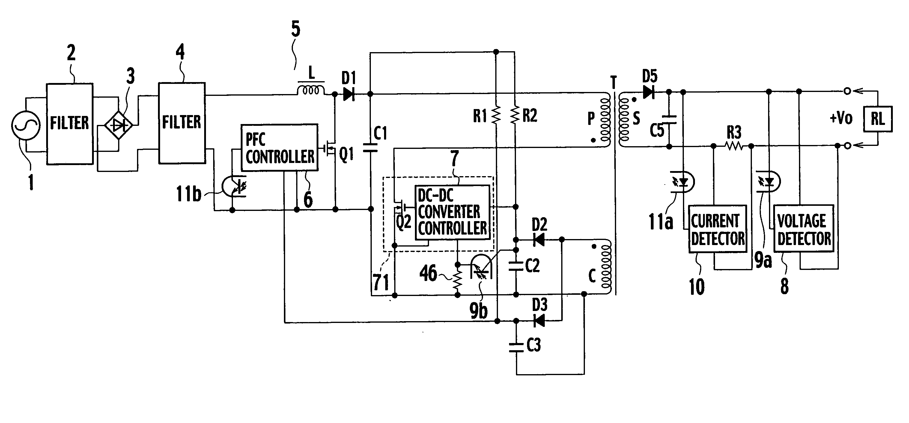 Switching power source apparatus and power factor corrector