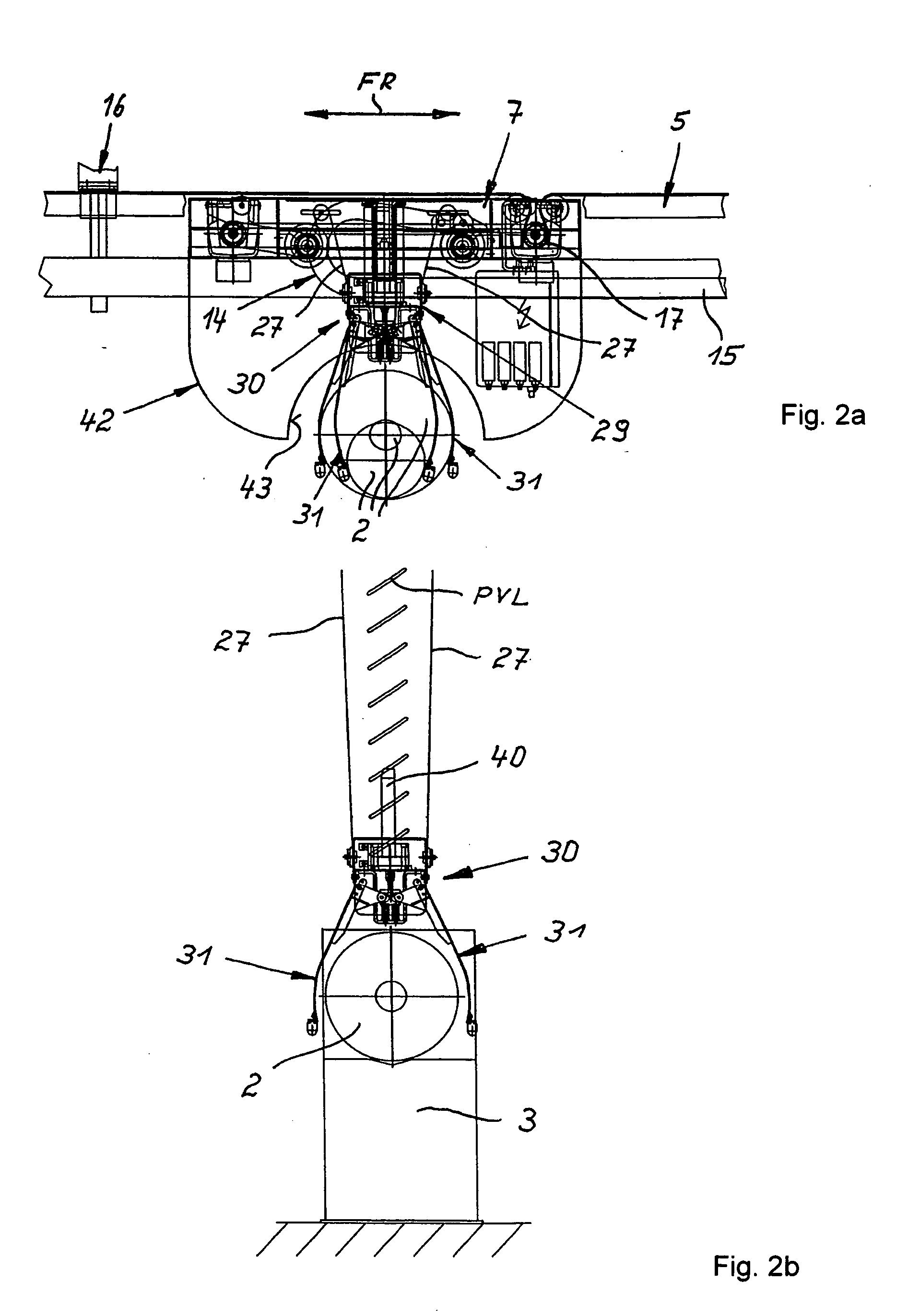 Transport apparatus for removal of bobbins