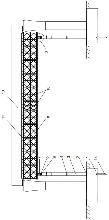Construction system and method for cast-in-place box girder support of soft foundation area urban railway