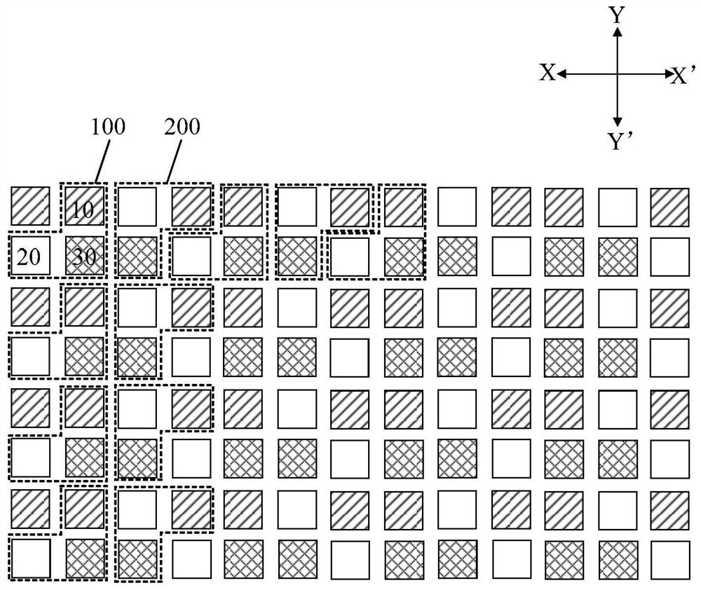 A pixel arrangement structure, a display panel, a display device, and a mask
