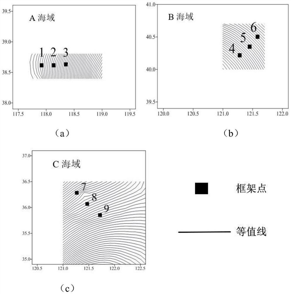 Depth reference frame point laying method for coastal sea area of China