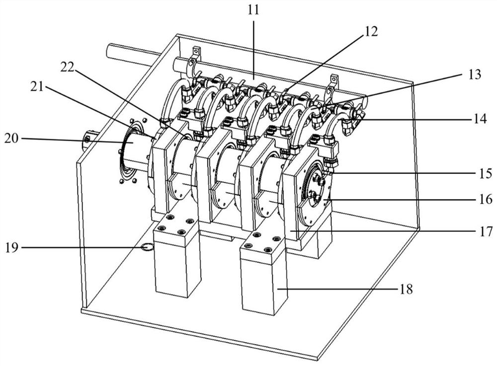 A rolling bearing oil churning loss test device and method