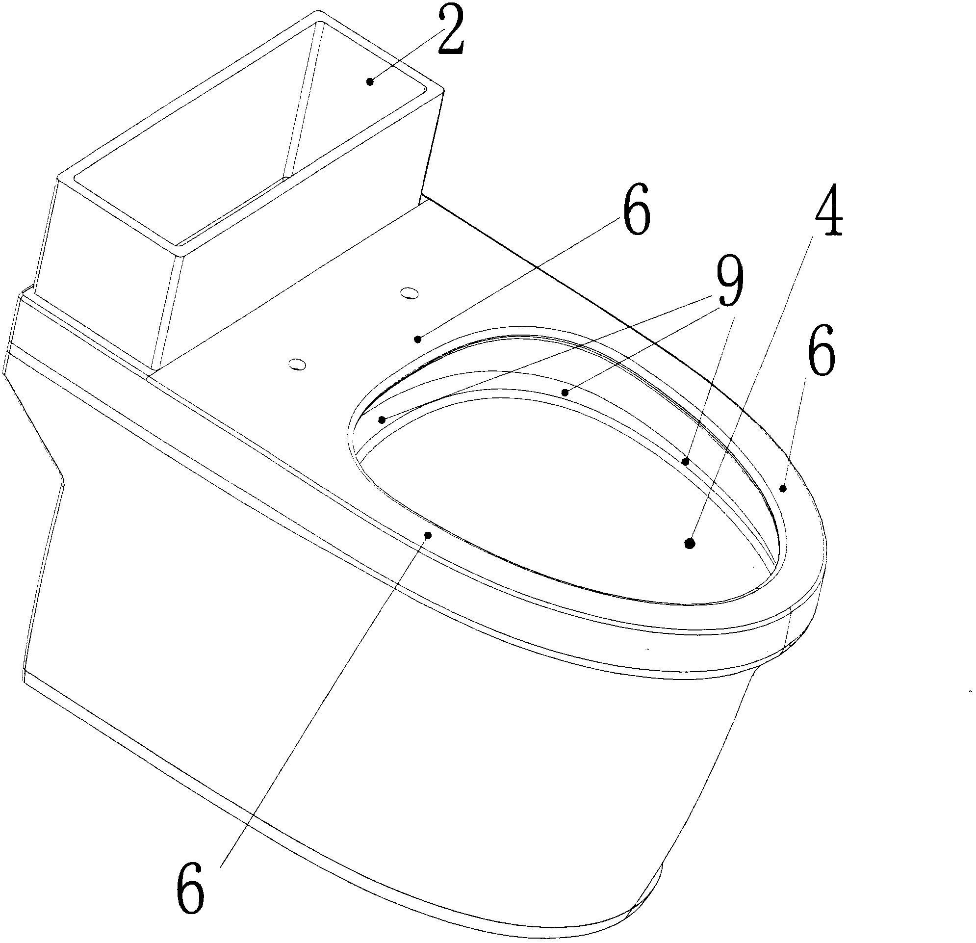 Toilet with smooth water diversion platform