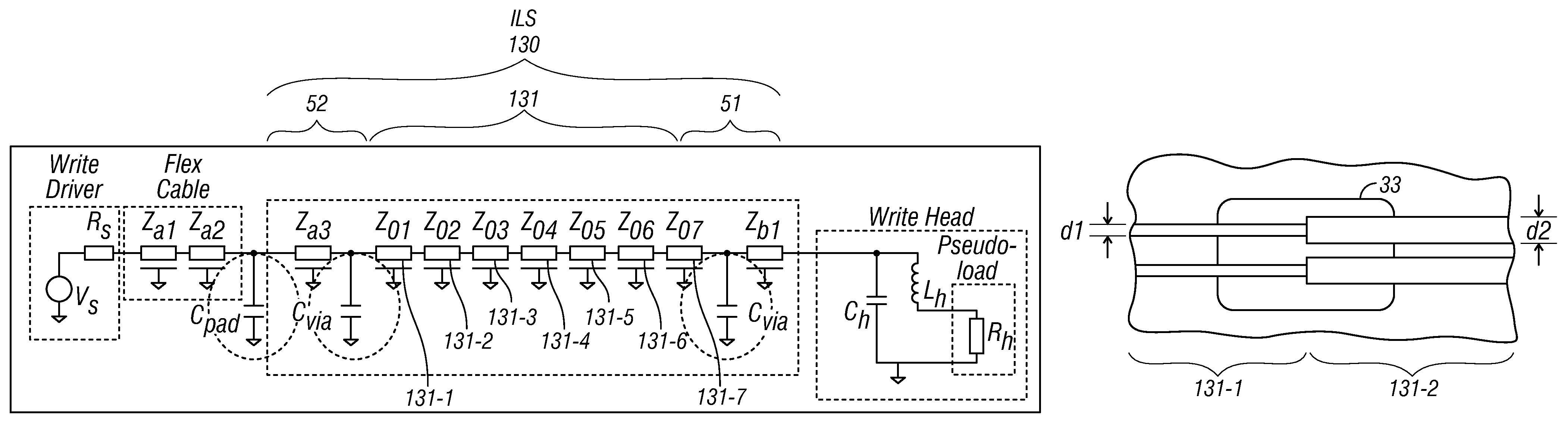 Magnetic recording disk drive with integrated lead suspension having multiple segments for optimal characteristic impedance