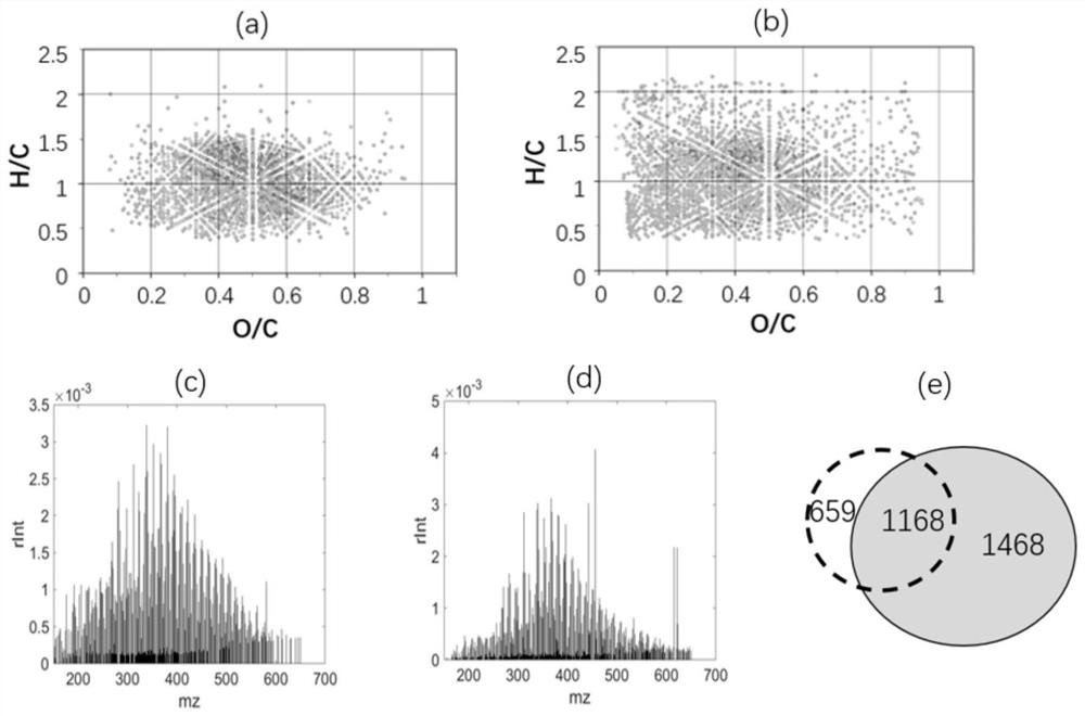 Nanoliter spray-FTICR-MS analysis method and device for organic matters dissolved in environmental solid sample