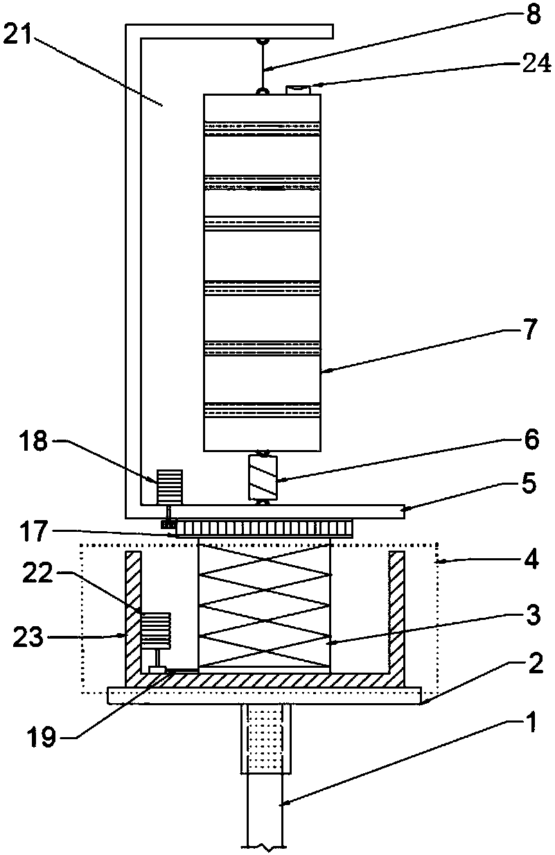 An indium steel ruler automatic lifting monitoring device and method for monitoring ground subsidence