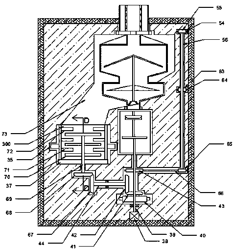 Feed screening and stirring device using differential centrifugation