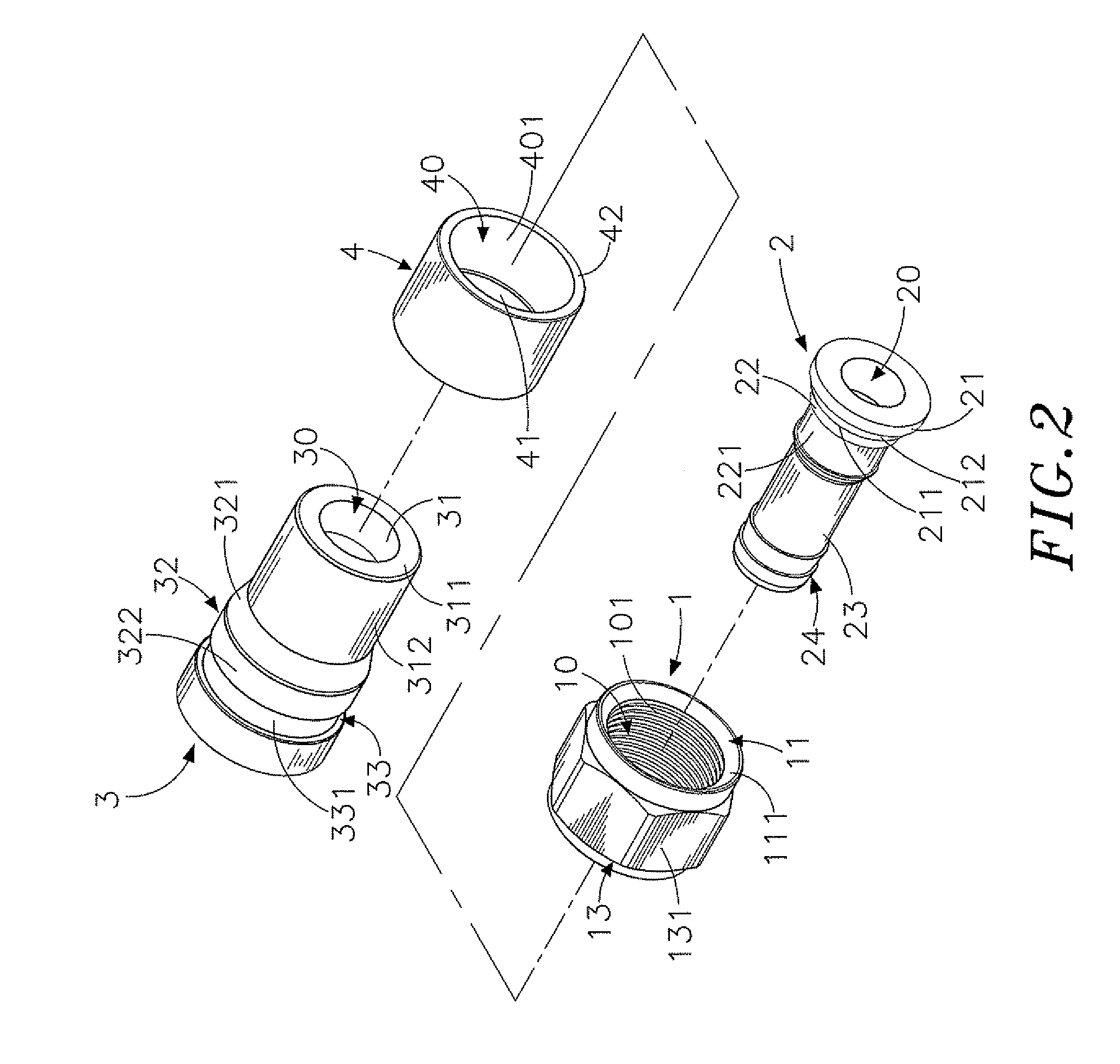 Electrical signal connector having a locknut, core tube, elastic cylindrical casing, and barrel for quick connection with a coaxial cable