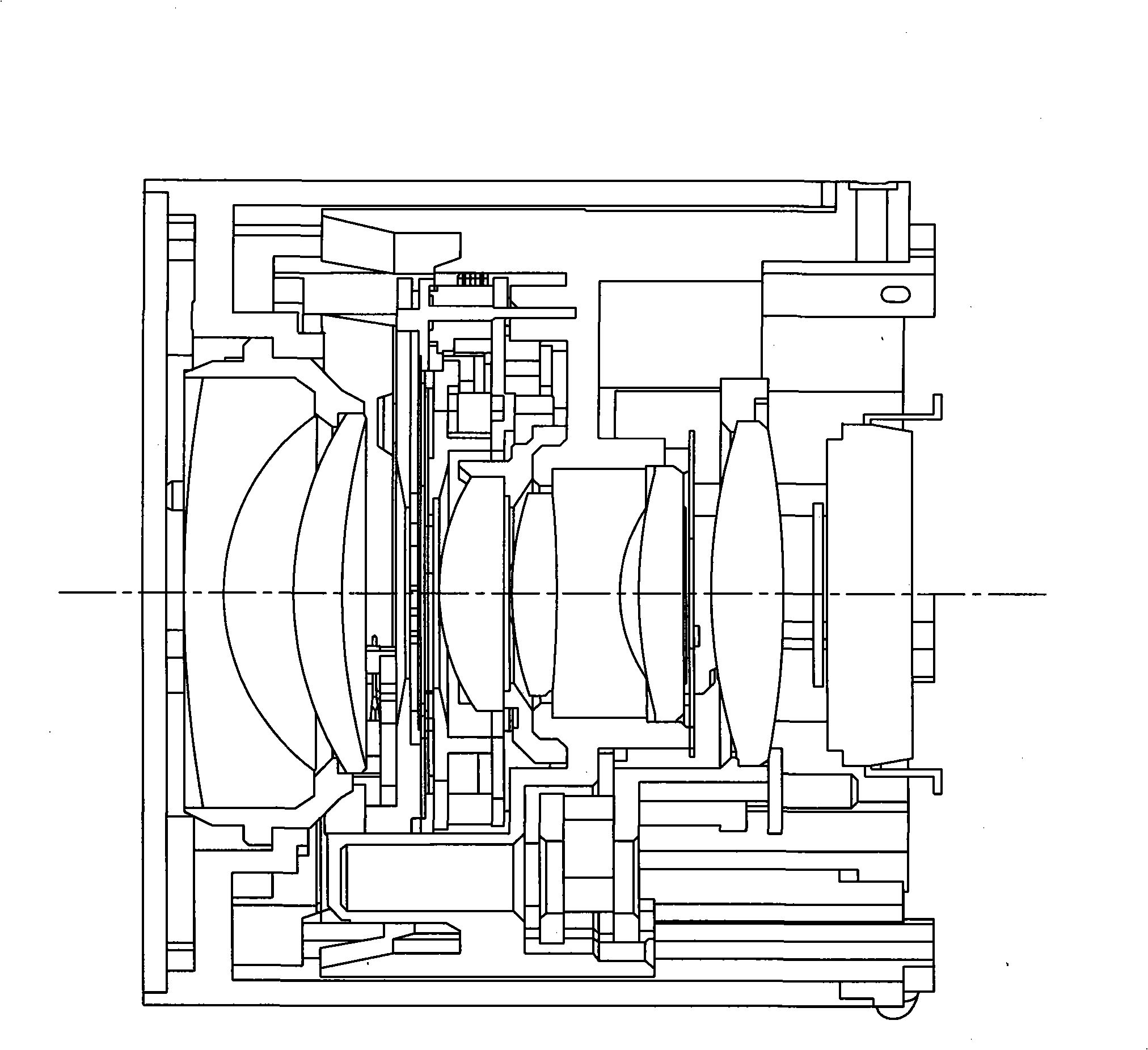 Lens retreat structure