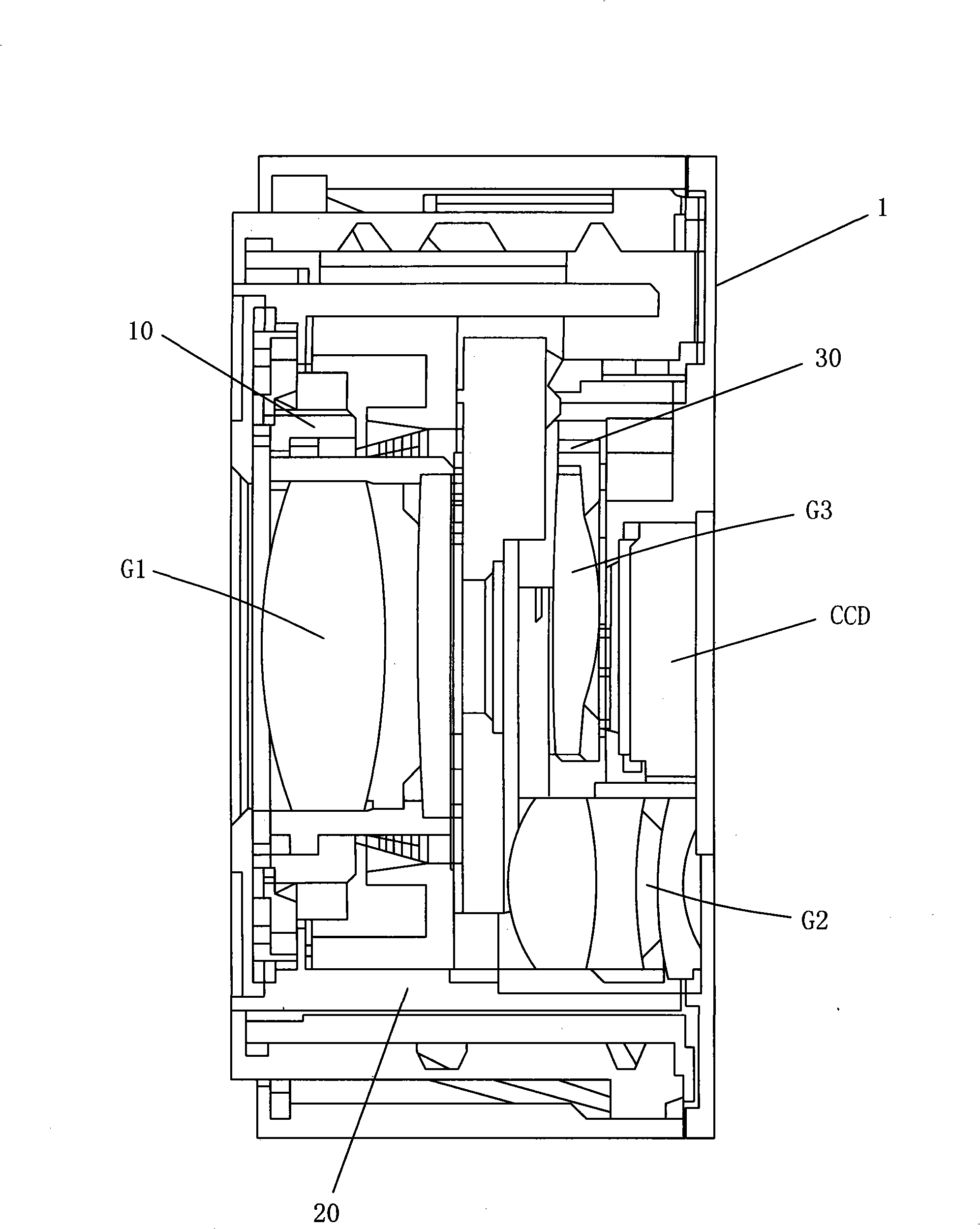 Lens retreat structure