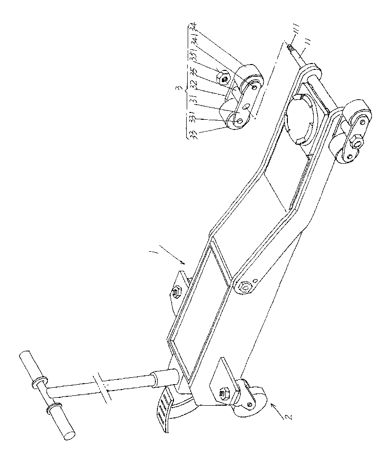 Wheel structure of horizontal jack