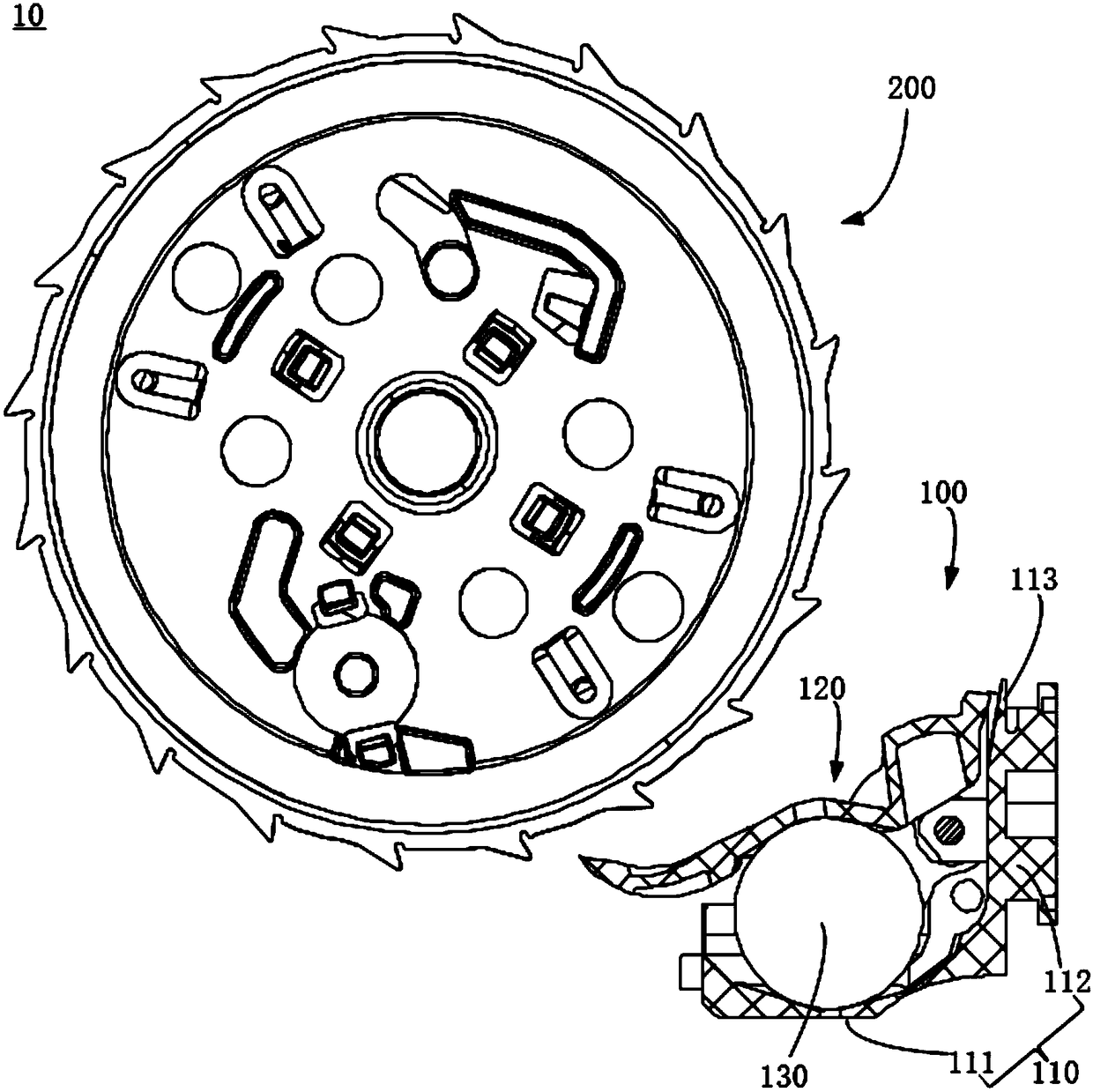 Seat belt retractor and its vehicle sensing assembly