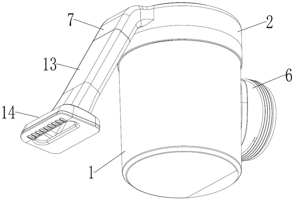 Water-absorbing device connected with dust collector