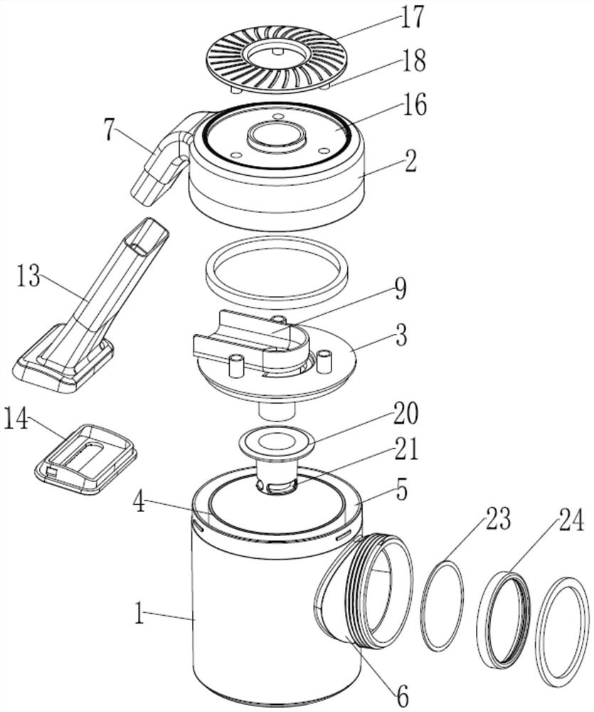 Water-absorbing device connected with dust collector