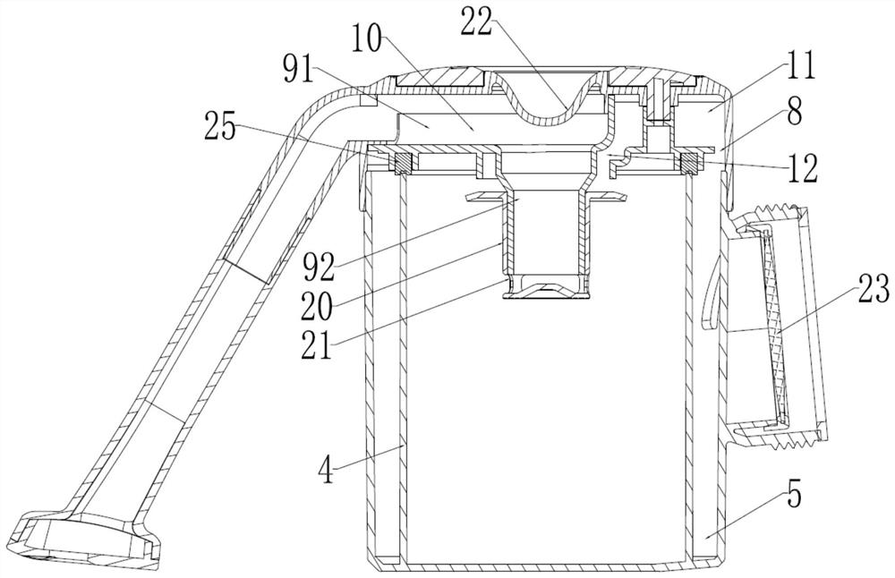 Water-absorbing device connected with dust collector