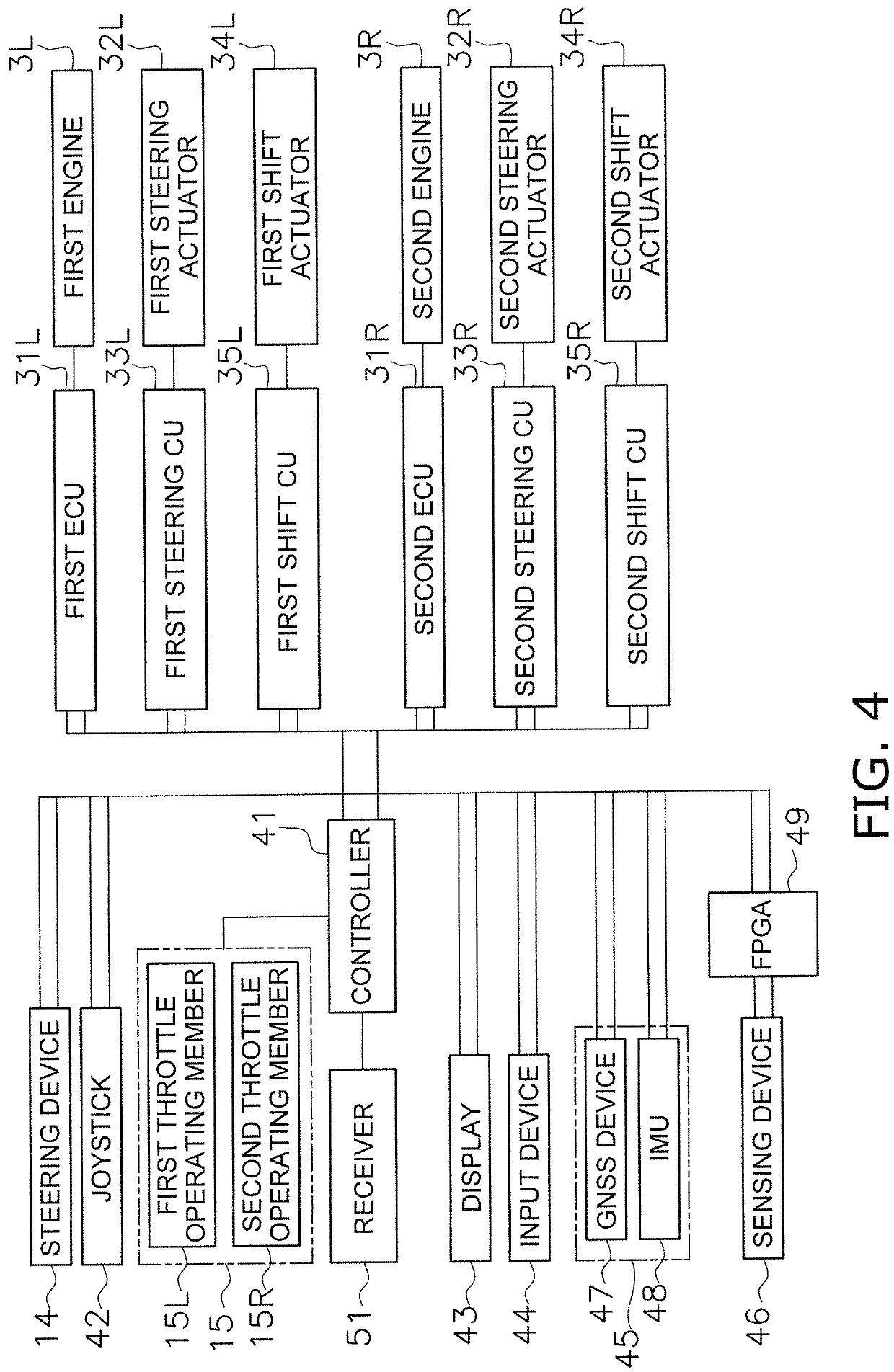 Boat and control method for same