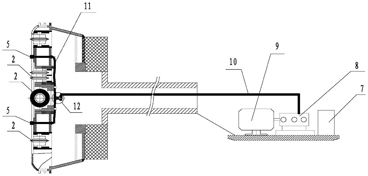 High-pressure water jet double-slit coupling rock breaking tunnel boring machine