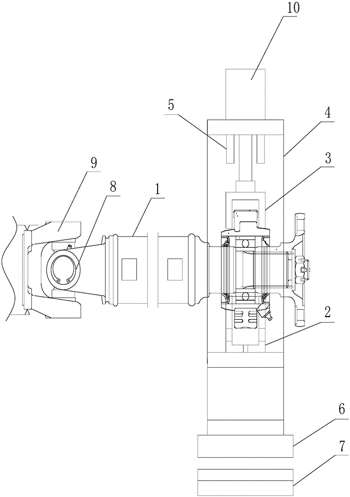 Fixing and machining device of before-car transmission shaft