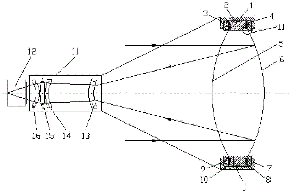 Infrared imaging system employing inflatable membrane reflector and compensating mirror of inflatable membrane reflector