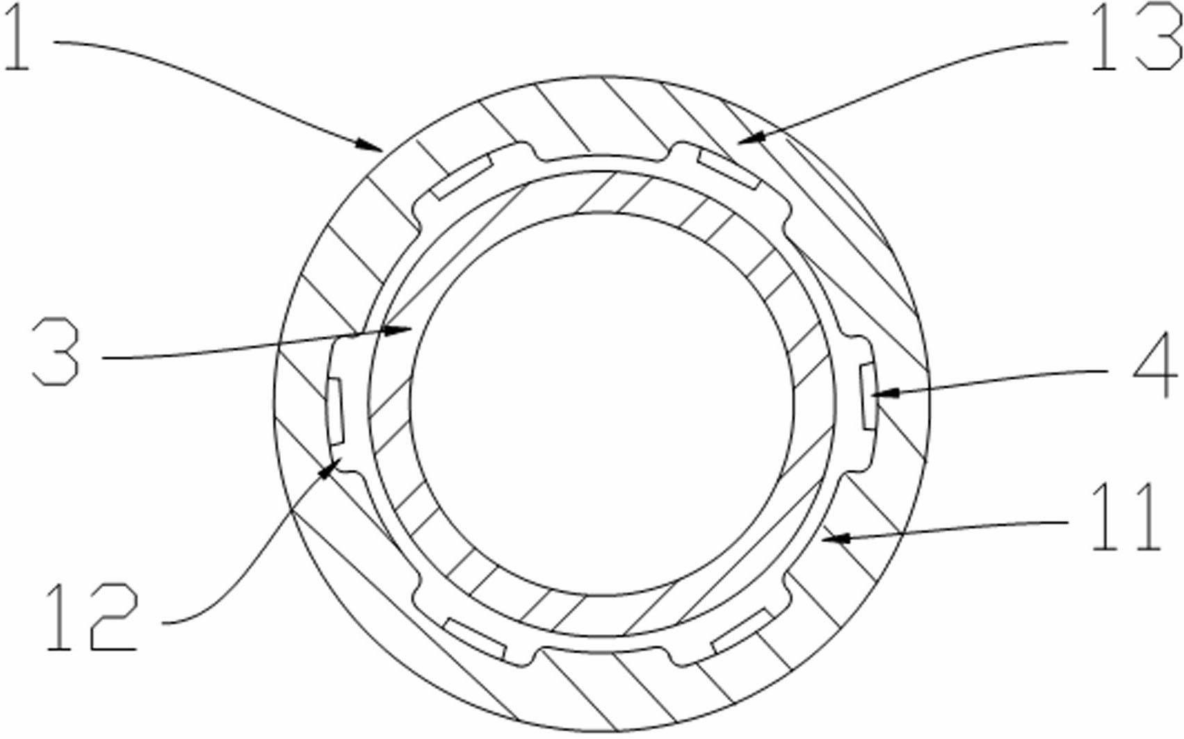 Ship oil way protection device, processing method of protection sleeve and core rod for processing