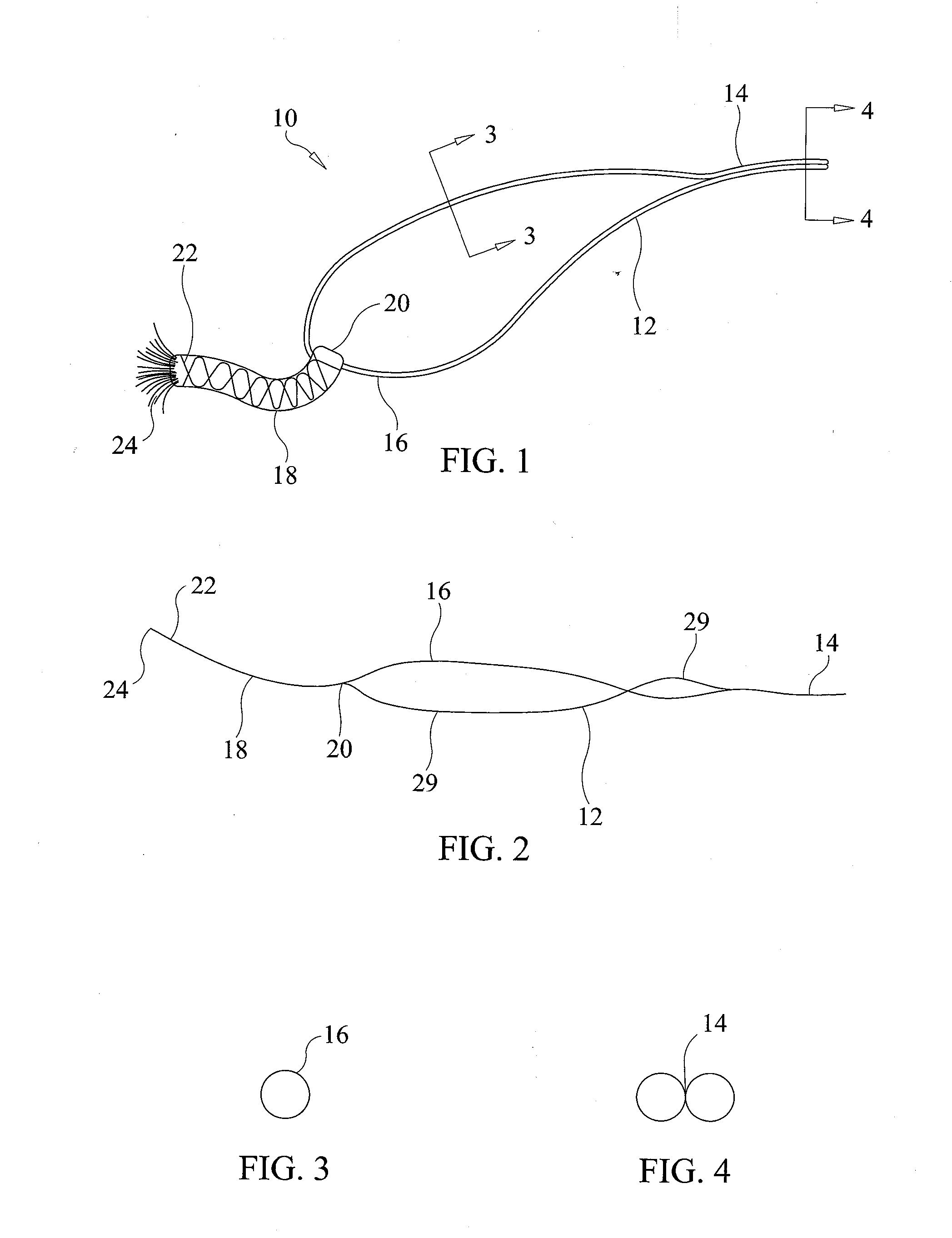 Cleaning device with kite tail swab