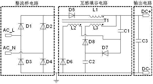 High-efficiency passive power factor correction circuit