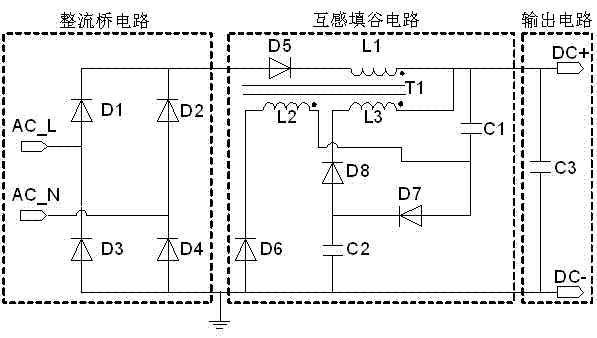High-efficiency passive power factor correction circuit