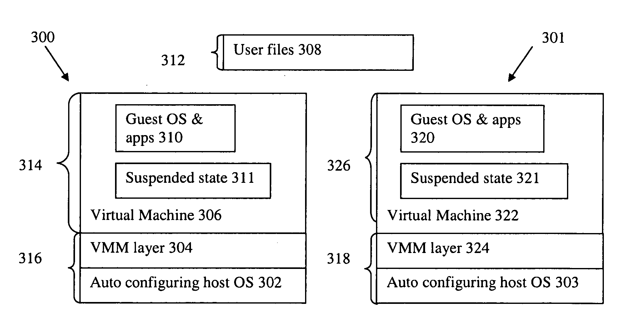 Method and system for carrying multiple suspended runtime images
