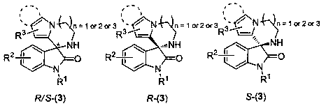 Pyrrolo or indolo azacycloalkane structure containing chiral spiro oxyindole compound as well as racemate and preparation method thereof