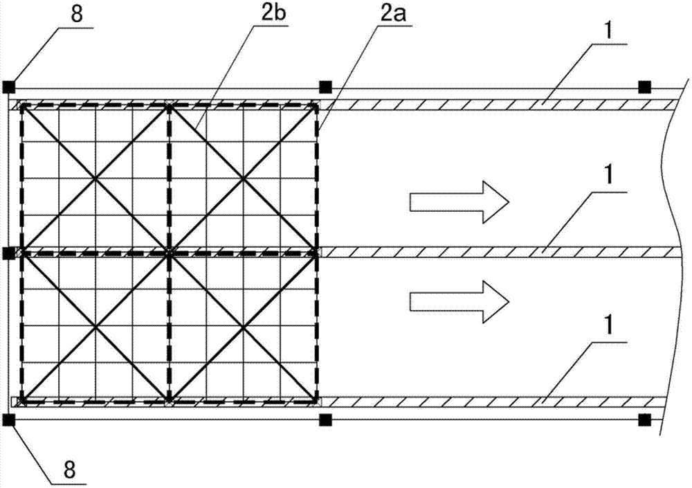 Sliding frame structure in construction of large-area multi-column-point supported reticulated shells