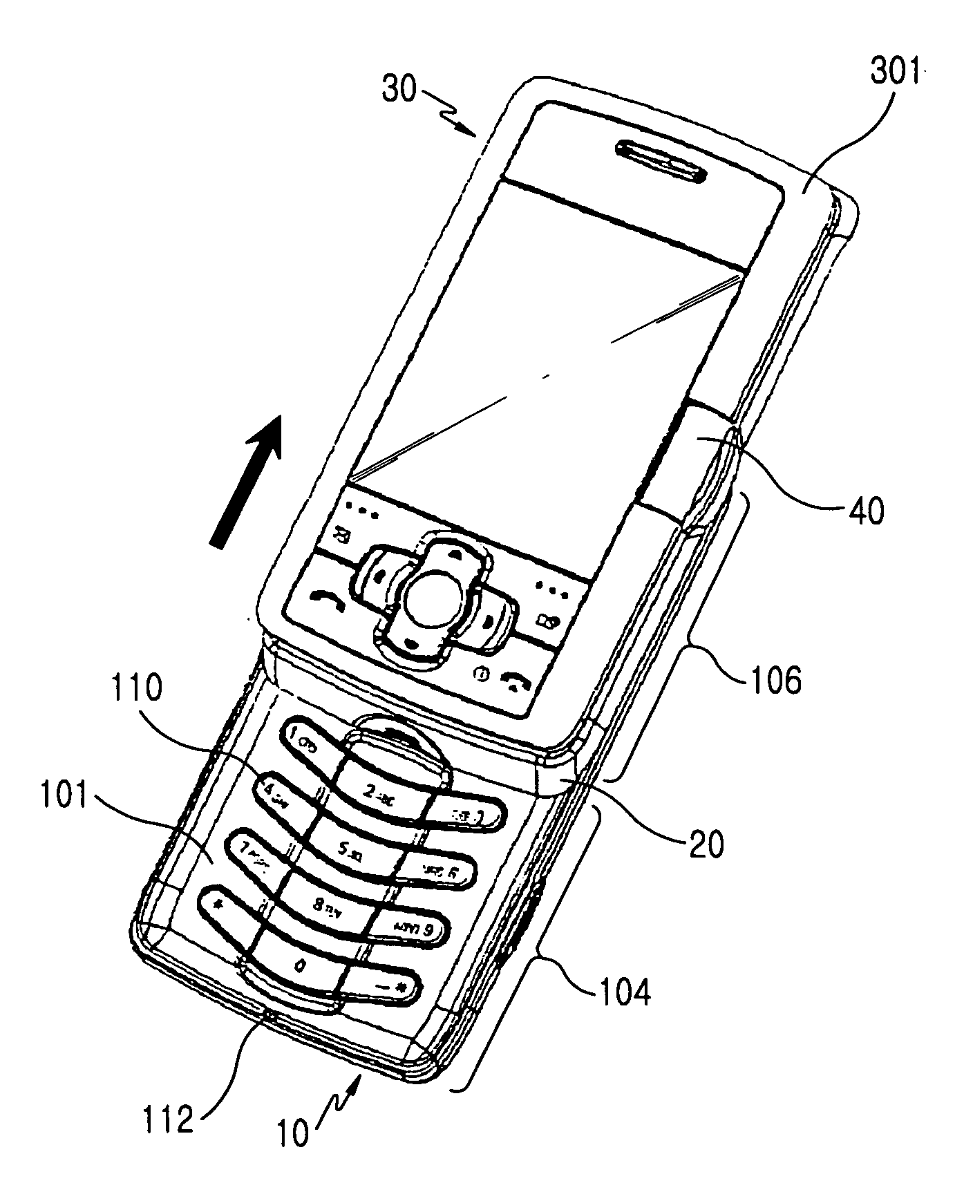 Sliding/folding-type portable apparatus