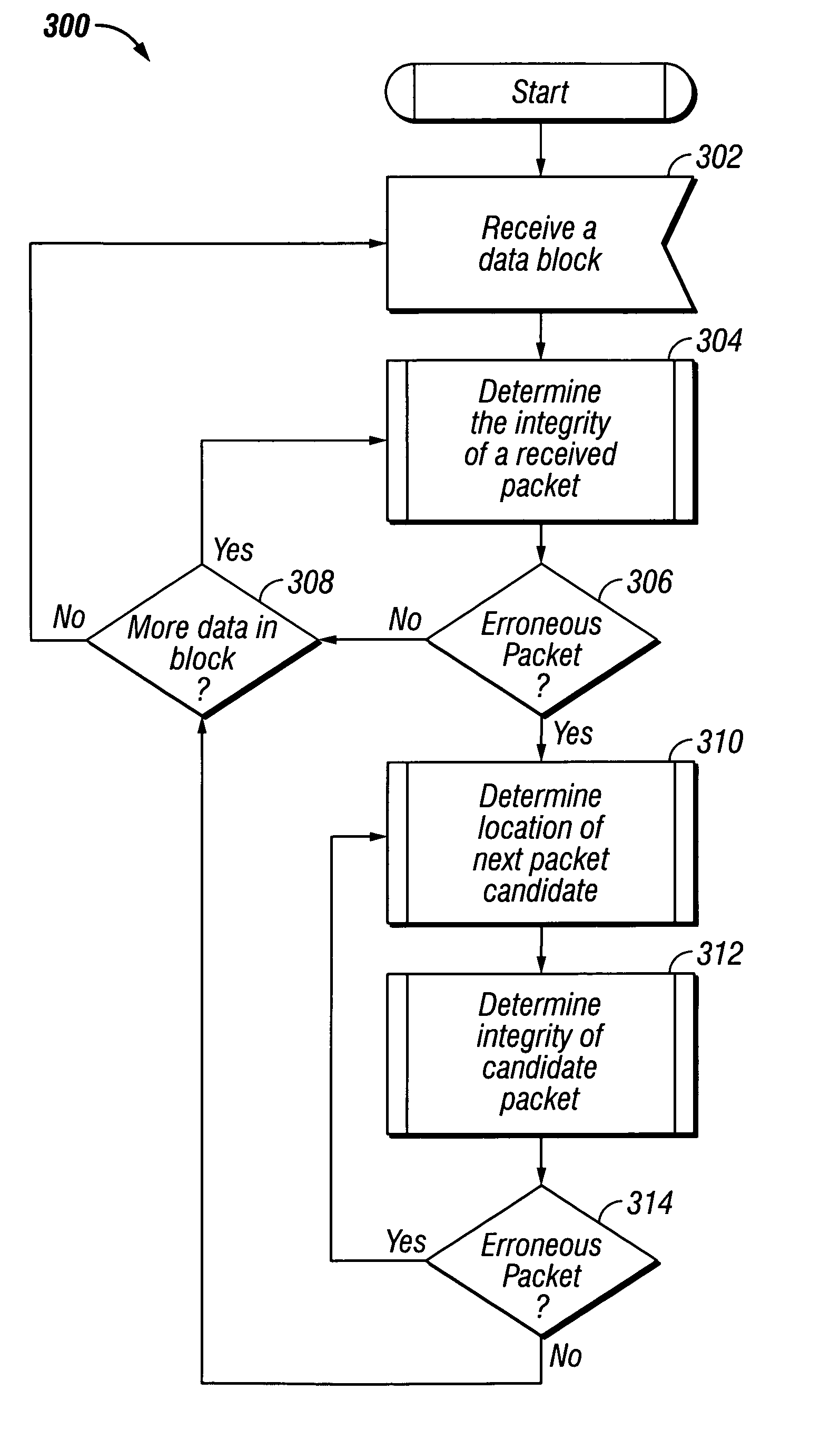 System and process for packet delineation