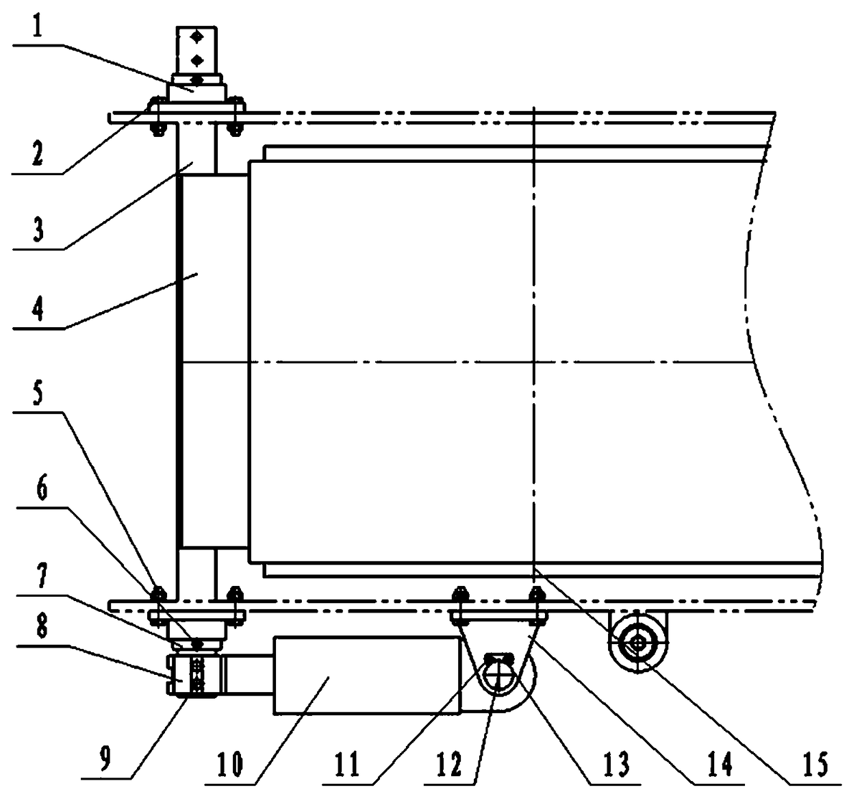 A belt conveyor constant pressure cleaning system with automatic compensation function