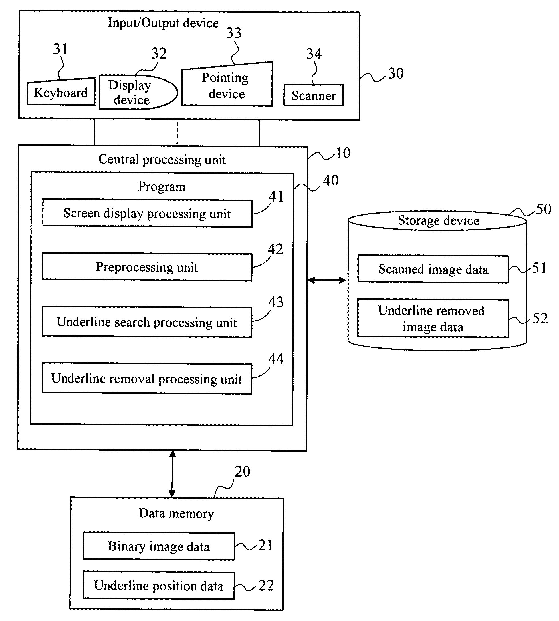 Underline removal apparatus