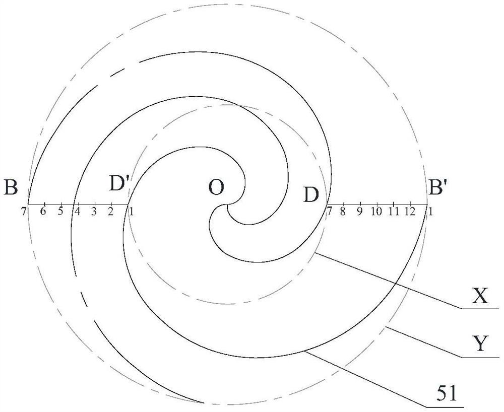 Clock having curvilinear pointers