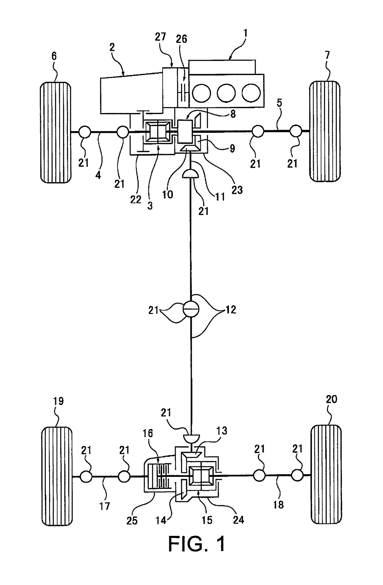 Clutch control device for four-wheel drive vehicle